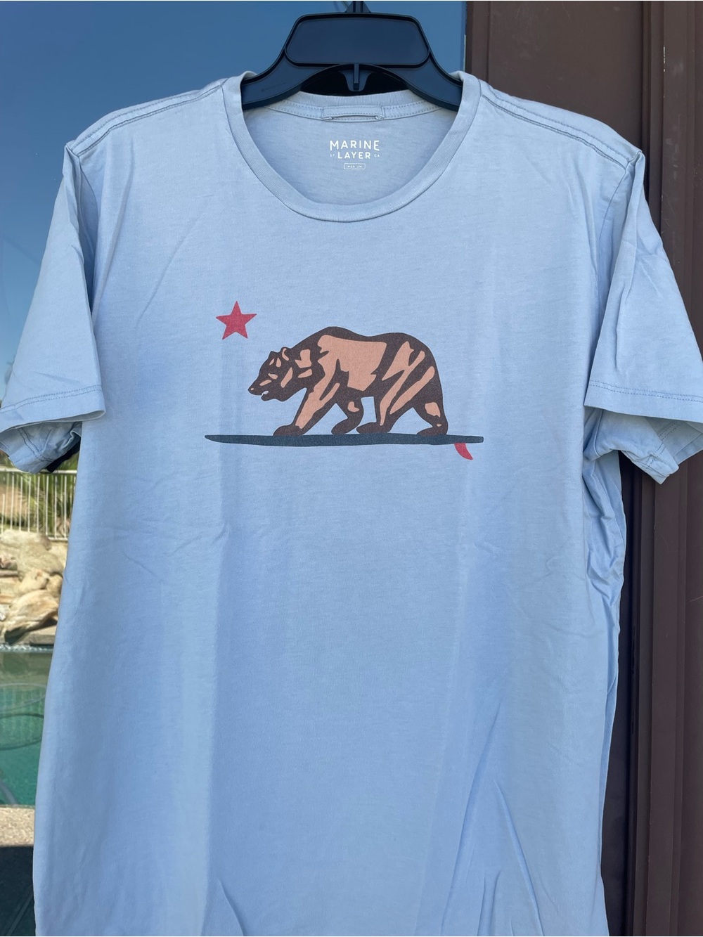 Marine Layer Surfing California Bear Blue Modal Tee M